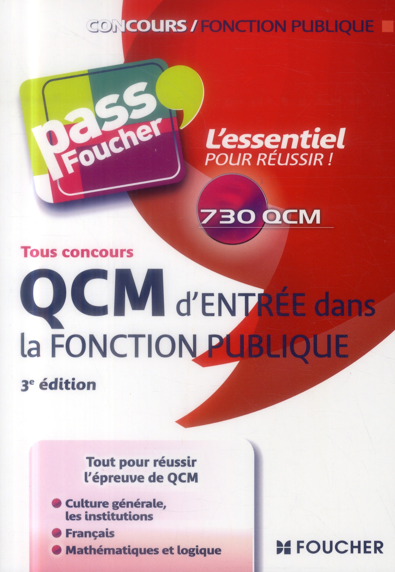 PASS'FOUCHER : QCM d'entrée dans la fonction publique (3e édition)