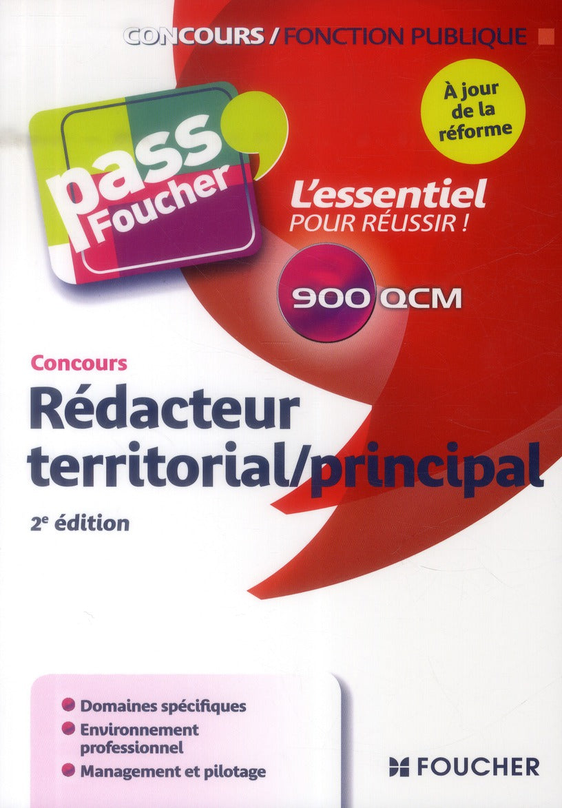 PASS'FOUCHER : rédacteur territorial/principal ; concours (2e édition)