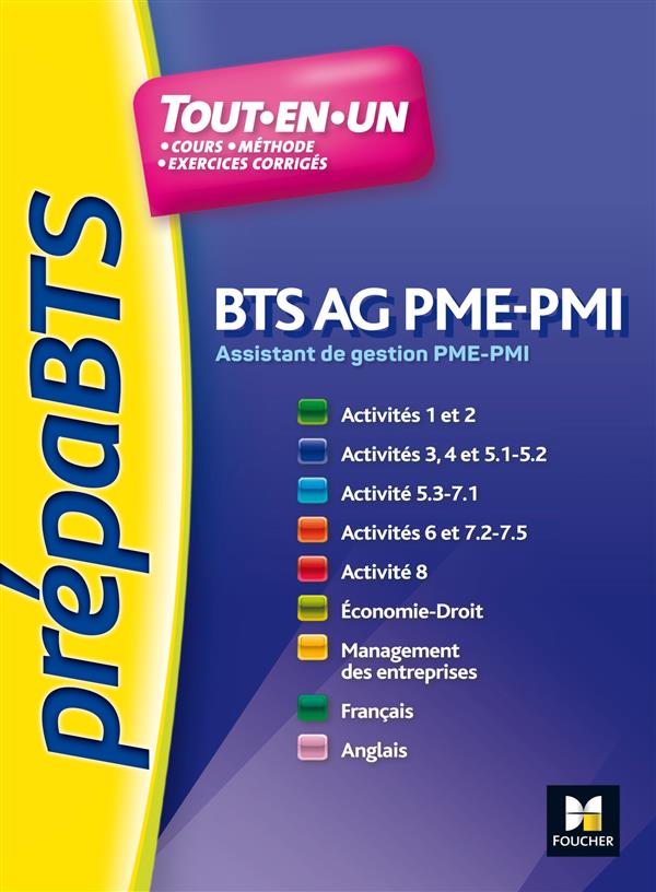 PREPABTS : toutes les matières ; BTS assistant de gestion PME PM