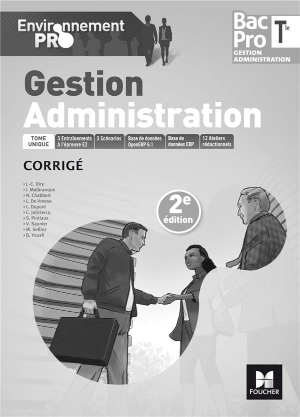 Environnement pro - gestion administration tle bac pro ga - ed. 2017 - corrige