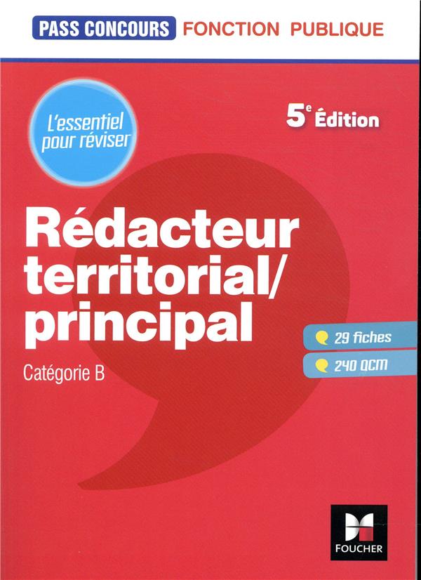 Pass'concours : rédacteur territorial/principal ; catégorie B ; révision et entraînement