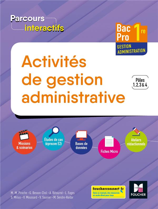 Parcours interactifs : activites de gestion administrative ; 1re Bac pro GA ; manuel de l'élève (édition 2019)