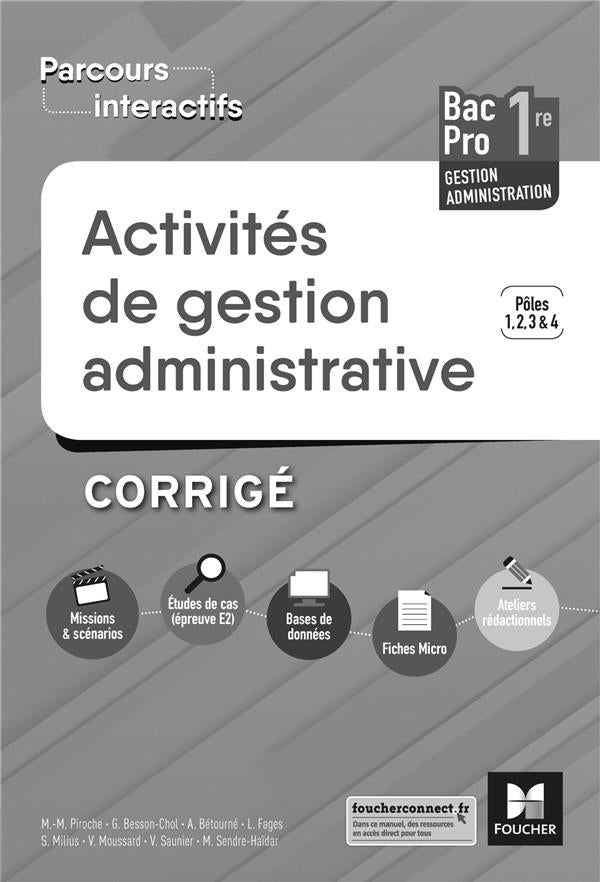 Parcours interactifs : activités de gestion administrative ; 1re bac pro gestion administration ; corrigé (édition 2019)