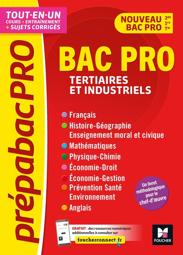 Prépabac : matières générales ; bac pro tertiaires et industriels ; tout-en-un
