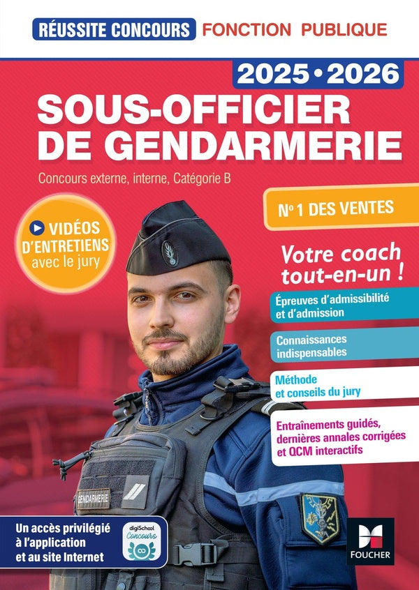 Réussite concours : Sous-officier de gendarmerie ; Concours externe, interne, Catégorie B ; Tout-en-un (édition 2025/2026)