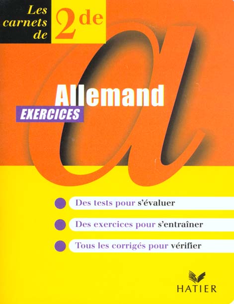 Les carnets du lycee - allemand 2nde, exercices
