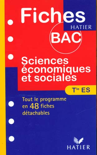 Fiches bac sciences economiques et sociales terminale es 1998