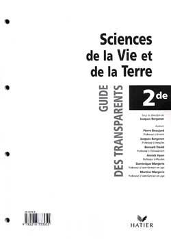 Sciences de la vie et de la terre 2nde (édition 2000)