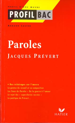 Profil bac ; paroles de prevert