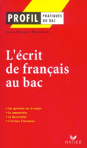 L'écrit de francais au bac