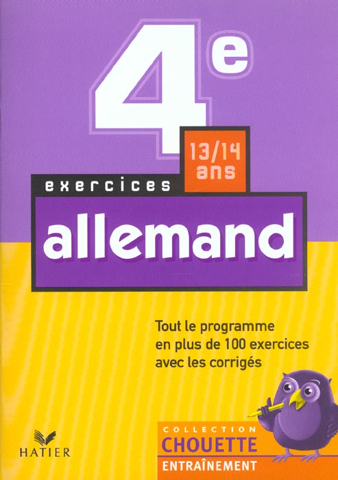Chouette entraînement : allemand ; 4ème ; exercices