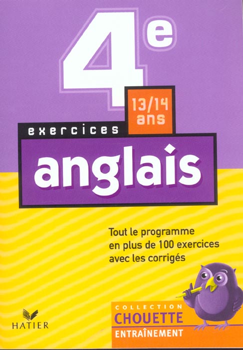 Chouette entraînement : anglais ; 4ème ; exercices