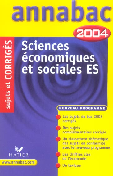 Annabac Tome 00015 : sujets corriges (édition 2004)