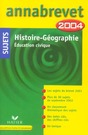 ANNABREVET SUJETS Tome 00002 (édition 2004)