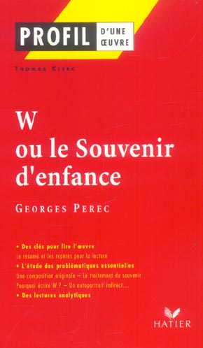 W ou le souvenir d'enfance de Georges Pérec
