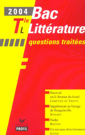 Bac littérature ; terminale L ; questions traitées (édition 2004) (édition 2004)