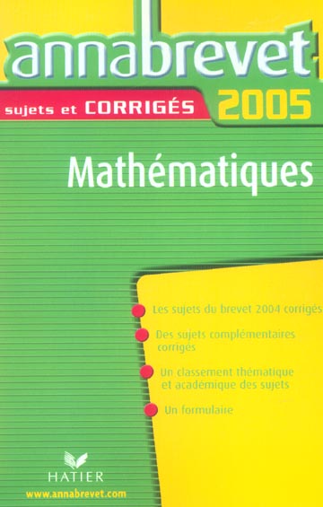Annabrevet : sujets et corrigés (édition 2005)