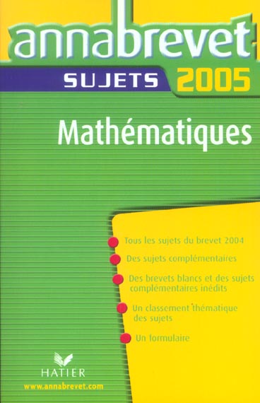 ANNABREVET SUJETS : series generale, technologique et professionnelle