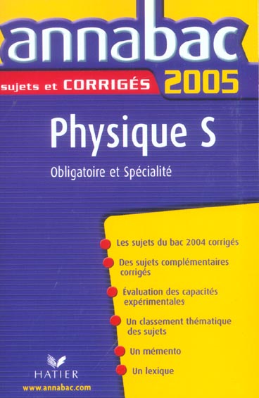 Annabac sujets & corrigés Tome 21 : OBLIGATOIRE ET SPECIALITE (édition 2005)