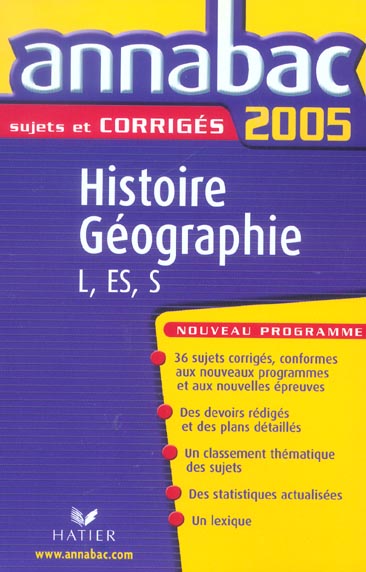 Annabac sujets & corrigés Tome 14 (édition 2005)