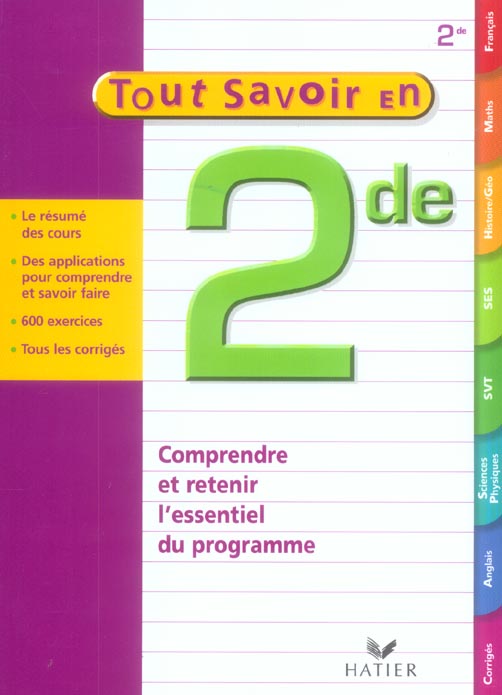Tout savoir : 2nde