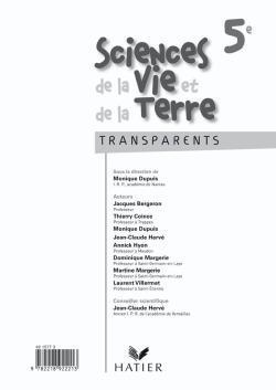 Sciences et vie de la terre ; 5ème ; transparents (édition 2006)