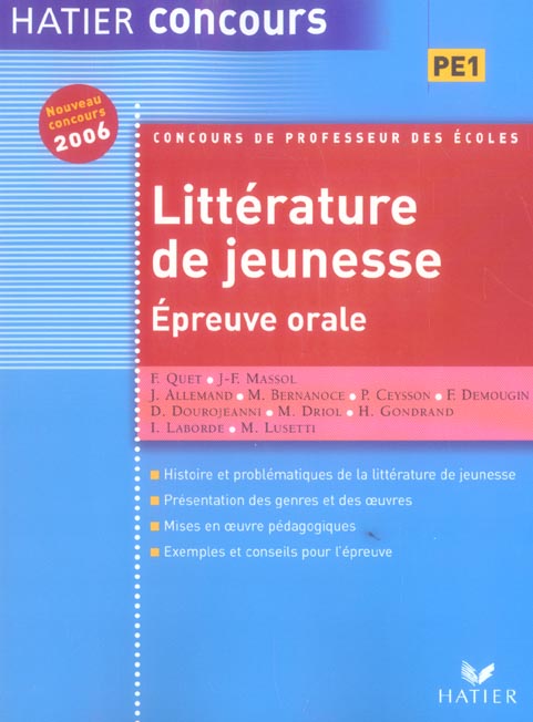 Litterature de jeunesse, epreuve orale