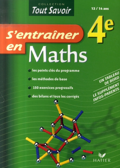 Tout savoir : s'entraîner en mathématiques ; 4ème ; cahier d'activités