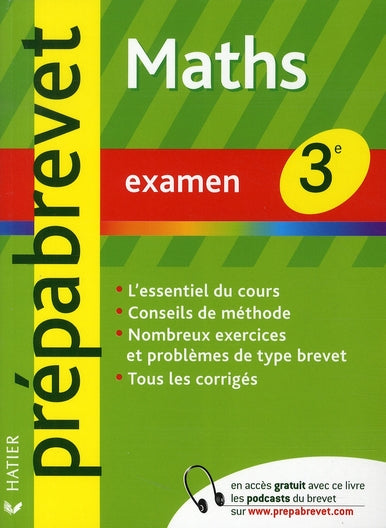 PREPABREVET EXAMENS : mathématiques ; 3ème