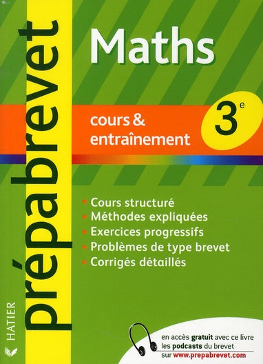 Prépabrevet cours & entraînement : mathématiques ; 3ème
