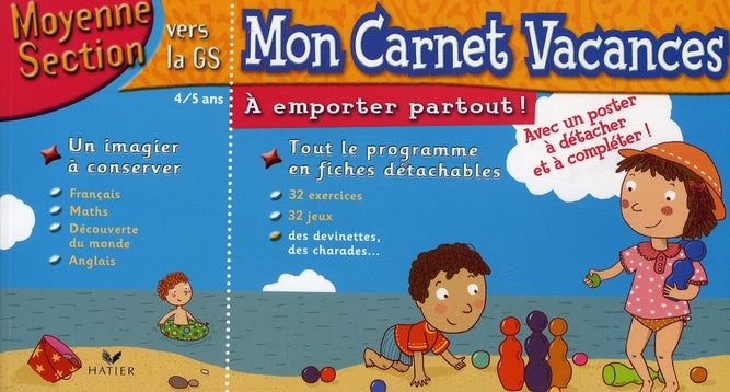 MON CARNET VACANCES : moyenne section vers grande section