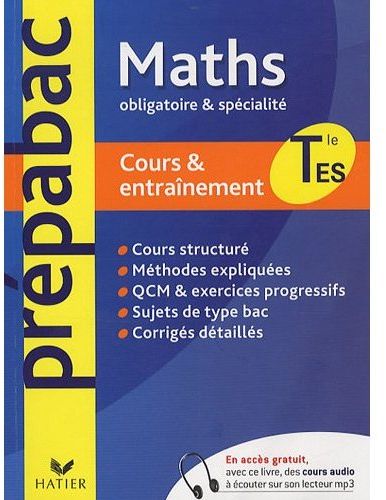 Mathématiques ; terminale ES enseignement obligatoire et spécialité