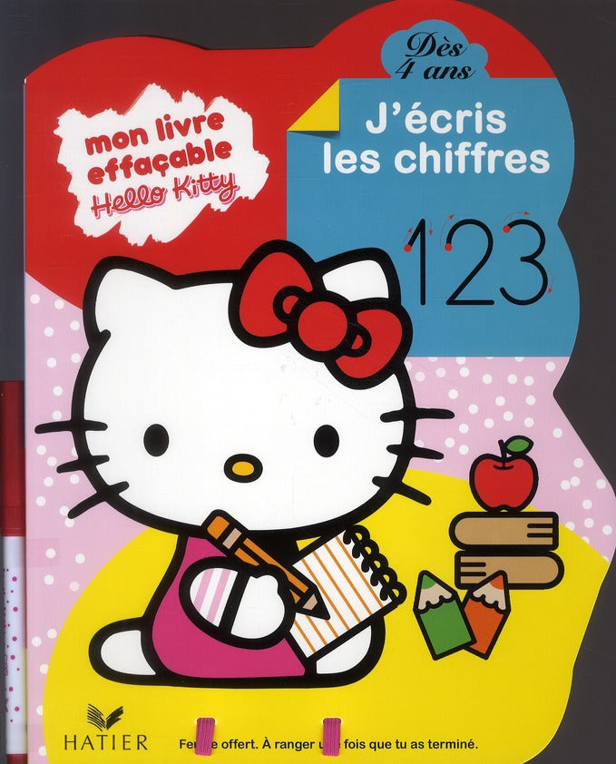 Hello Kitty ; mon livre effaçable ; j'écris les chiffres