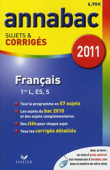 Annabac sujets & corrigés : français ; 1ère L, ES, S