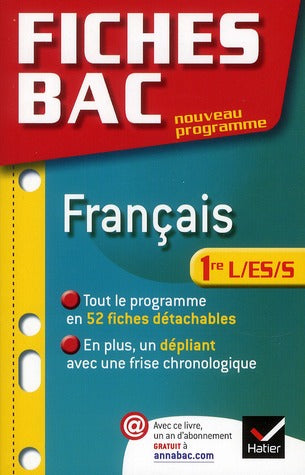 Fiches bac Tome 15 : français ; 1ère L/ES/S