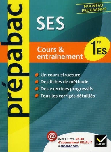 Prépabac cours & entraînement : SES ; 1ère ES