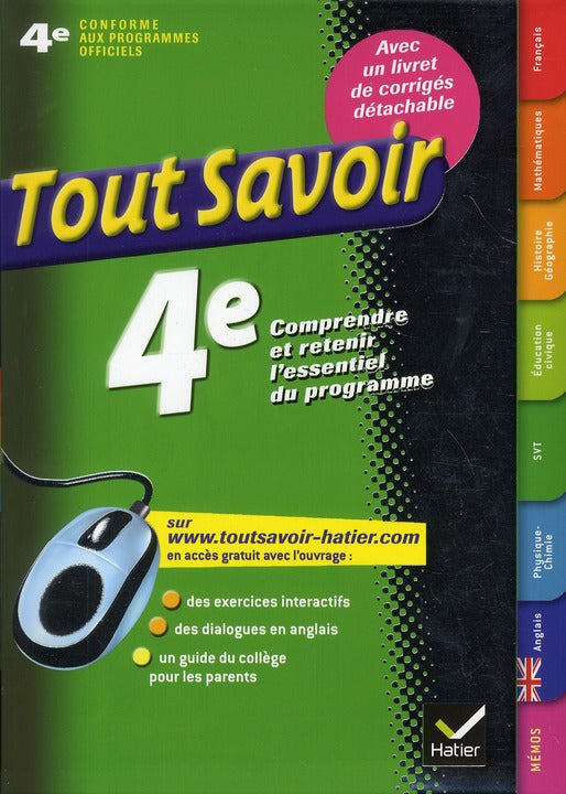 Tout savoir : en 4ème