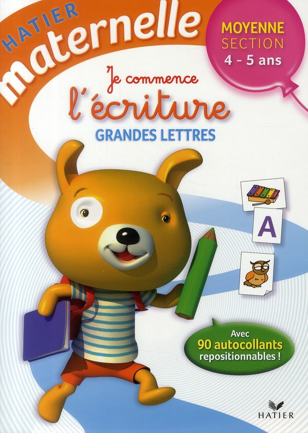 Hatier maternelle : je commence l'écriture ; grandes lettrres ; moyenne section ; 4/5 ans