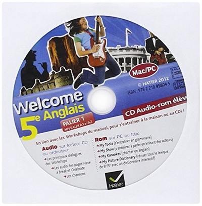 Welcome : anglais 5e ; cd de l'élève (remplacement)