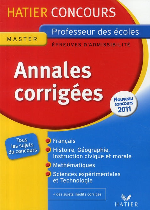 épreuve d'admissibilité ; annales (édition 2011)