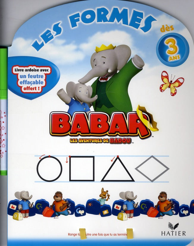 Babar livre ardoise ; formes ; 3/4 ans
