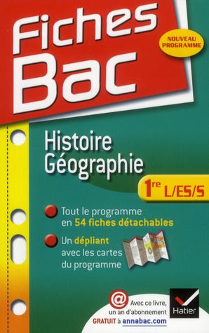 Fiches bac Tome 18 : histoire-géographie ; 1ères L, ES, S