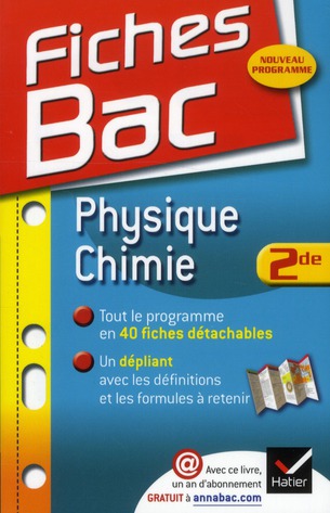 Fiches bac Tome 23 : physique-chimie ; 2nde