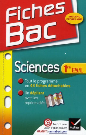 Fiches bac Tome 19 : sciences ; 1ères ES, L