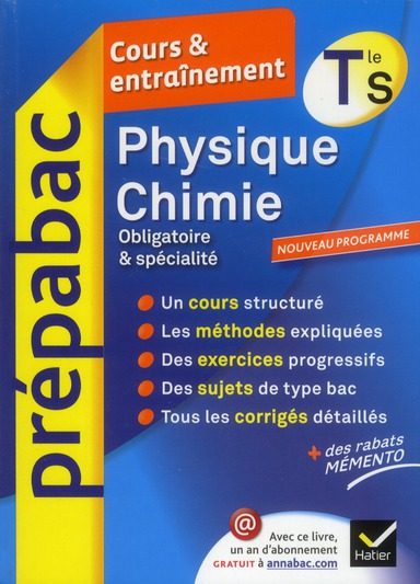 Prépabac cours & entraînement : physique-chimie ; terminale S  ; enseignement spécifique et de spécialité