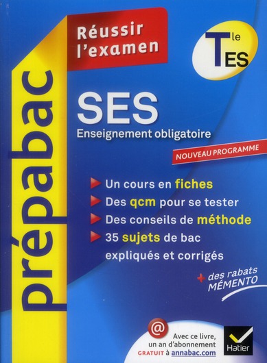 PREPABAC EXAMENS : sciences économiques et sociales ; terminale ES