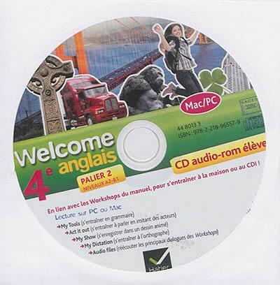 Welcome : anglais ; 4e ; A2/B1 ; cd-audio de remplacement (édition 2013)