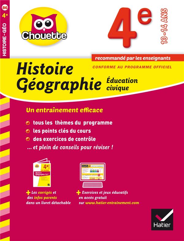 Chouette entraînement : histoire ; géographie ; éducation civique ; 4ème
