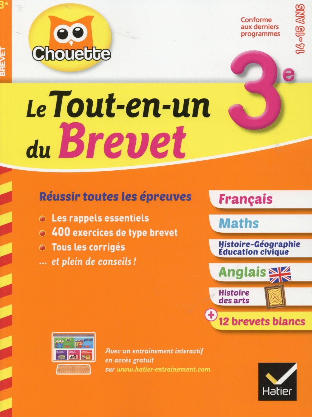 Chouette entraînement : le tout-en-un du brevet ; 3ème