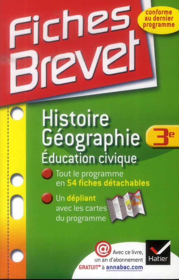 Fiches brevet : histoire-géographie-éducation civique ; 3ème
